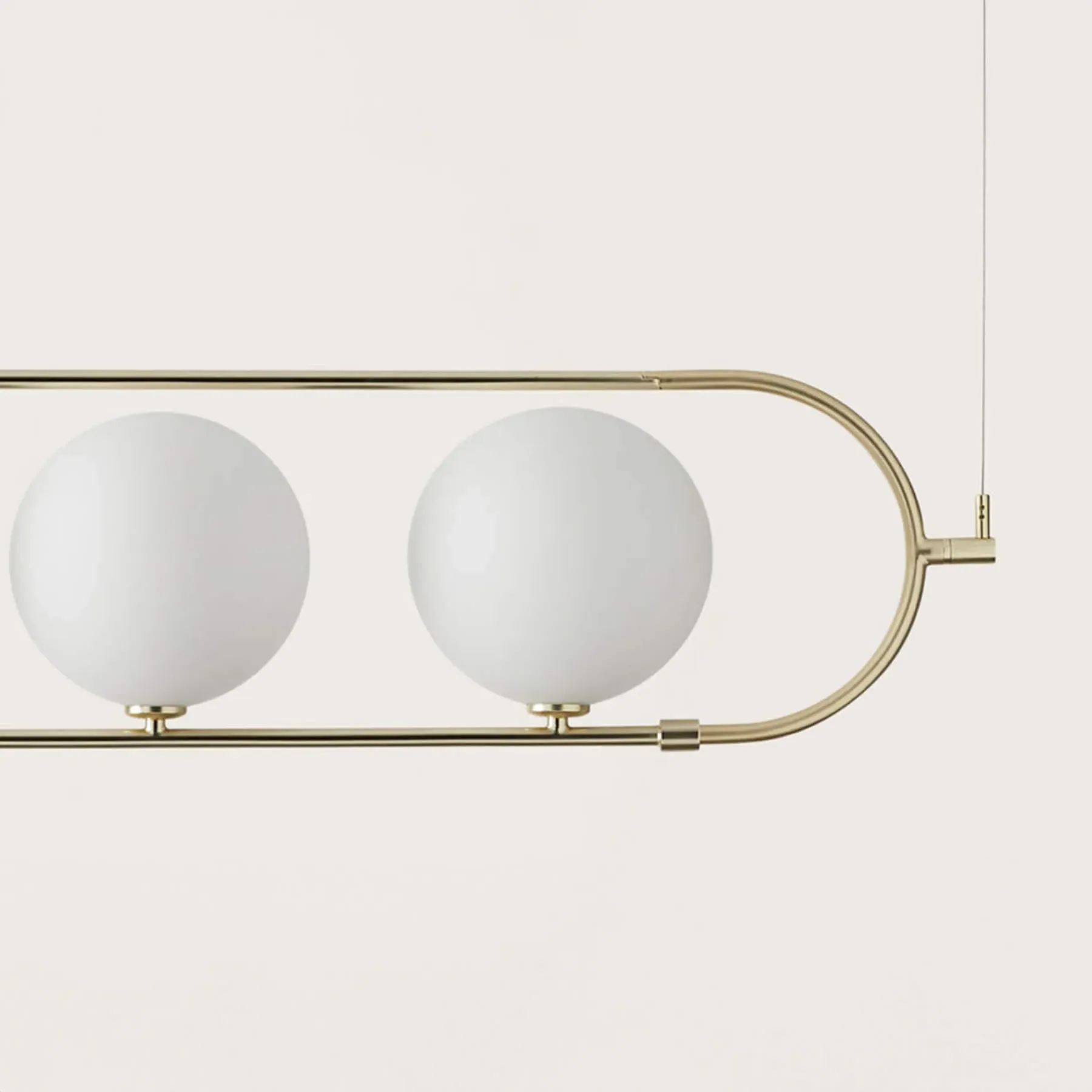Linear Pendant Light - Brass, Opal Glass