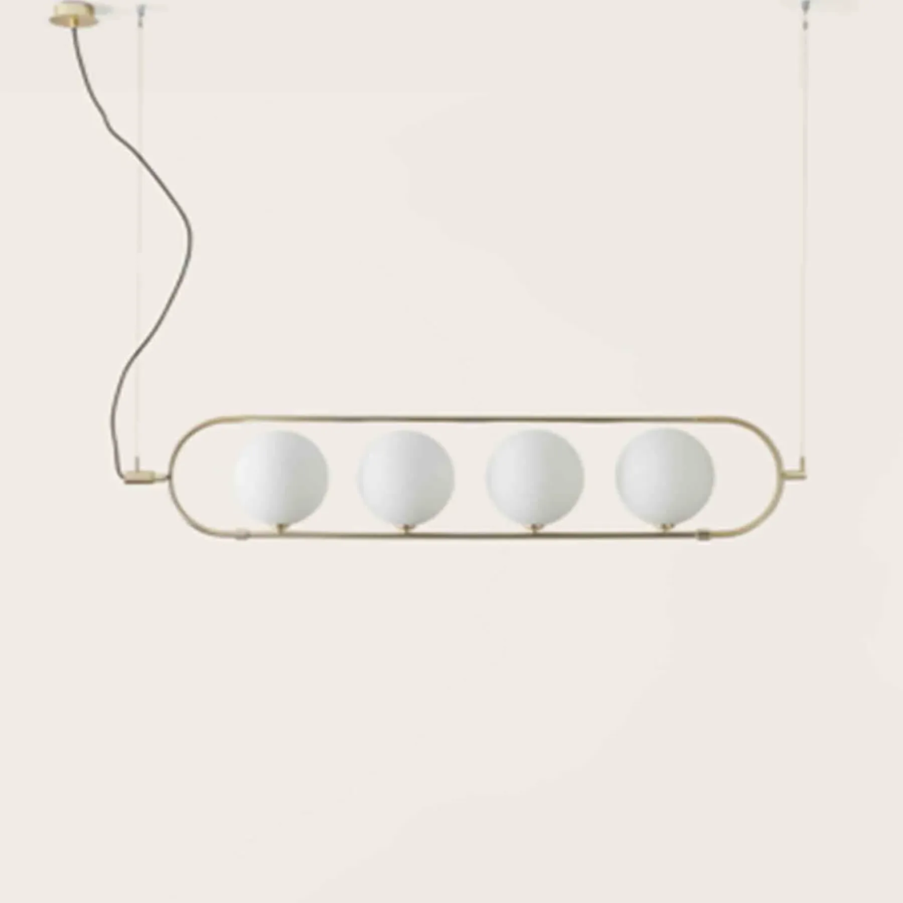 Linear Pendant Light - Brass, Opal Glass