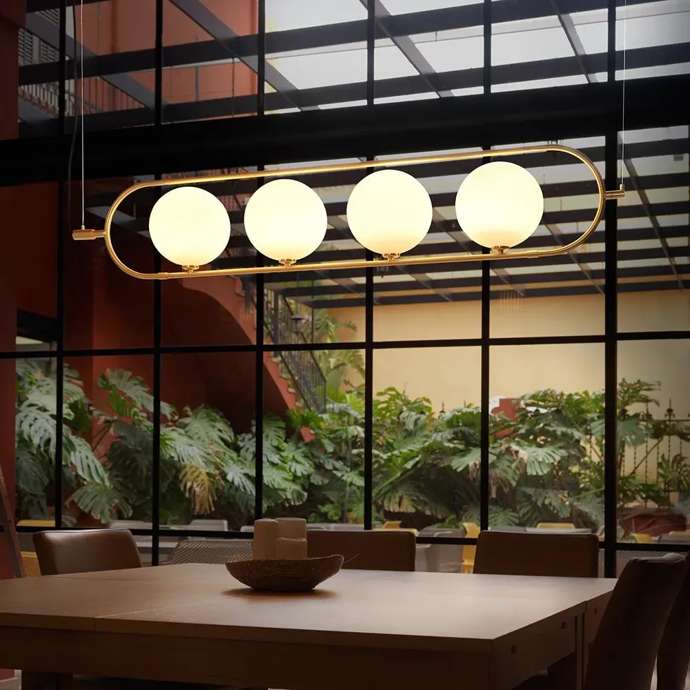 Linear Pendant Light with Clear Shade - Black, Metal