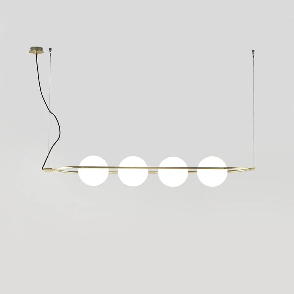 Linear Pendant Light with Clear Shade - Brass, Metal