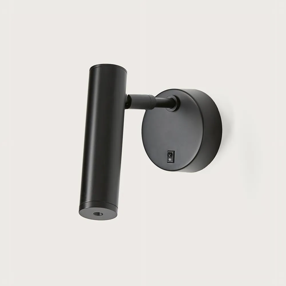 Maru Wall Light with Switch - Matt Black