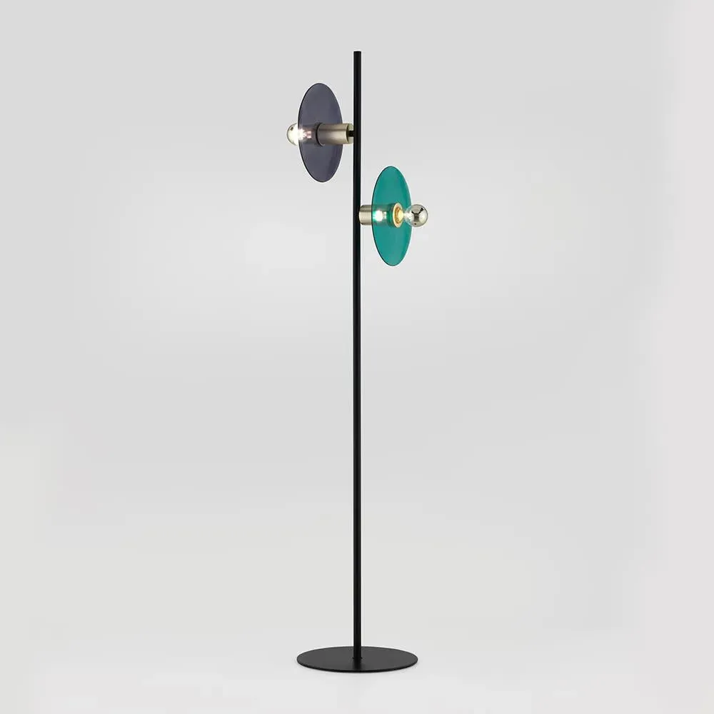 Ohlala Floor Lamp with Glass Discs - Black, Metal image