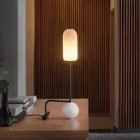 Table Lamp with Marble Base - Black, Glass