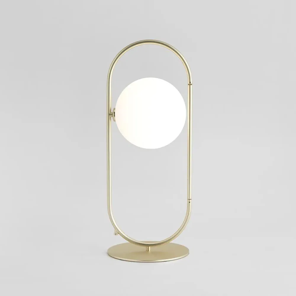 Table Lamp with Opal Shade - Brass, Metal
