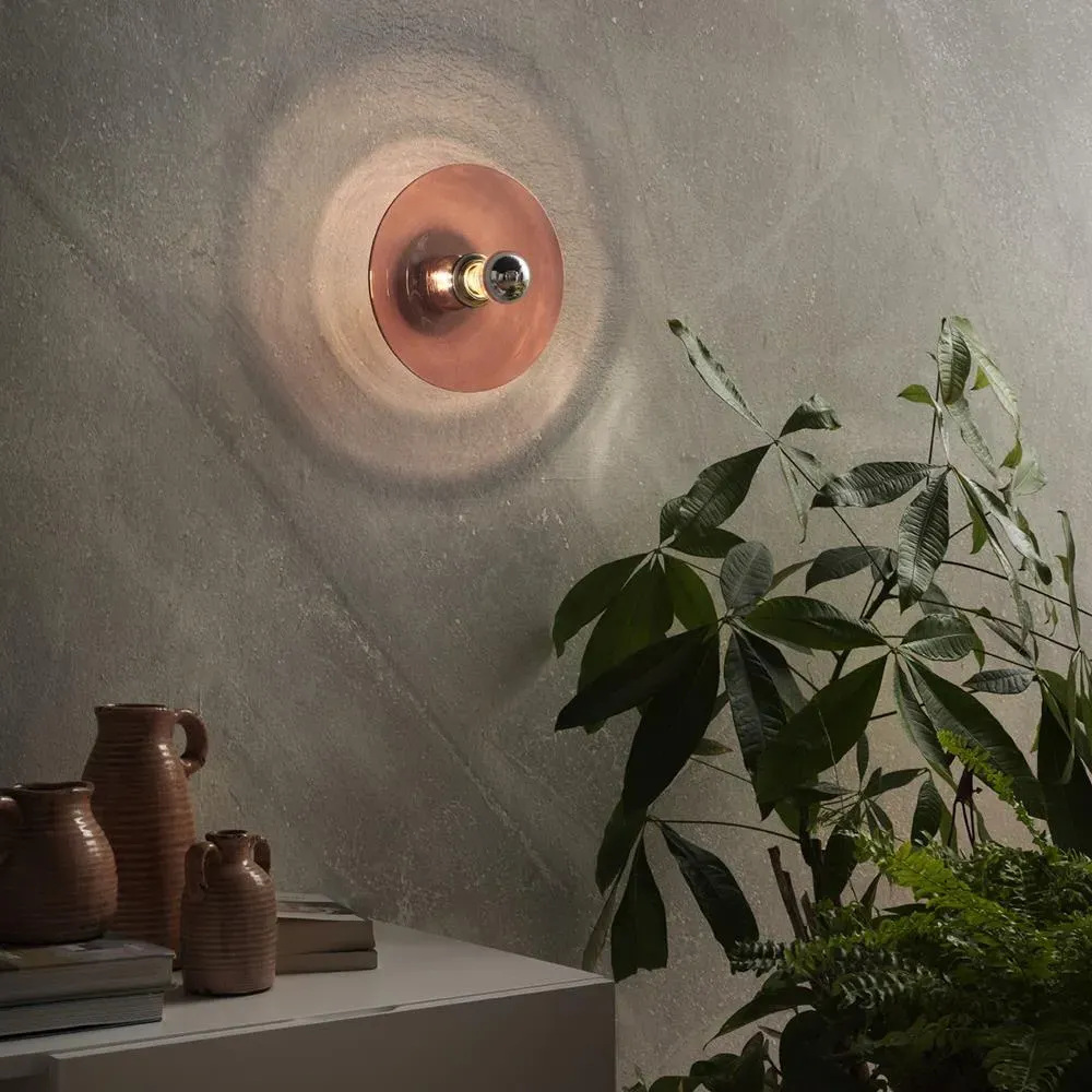 Wall Light with Glass Shade - Amber, Black