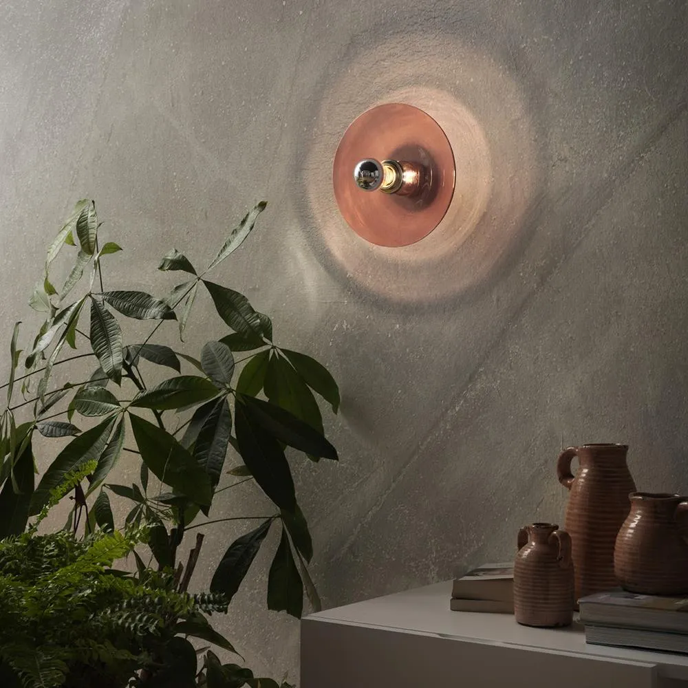 Wall Light with Glass Shade - Brown, Chrome