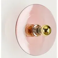 Wall Light with Glass Shade - Pink, Black
