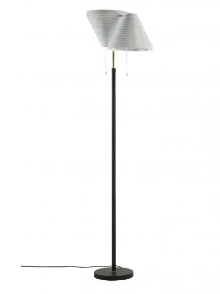 Floor Light with Leather Base - Steel