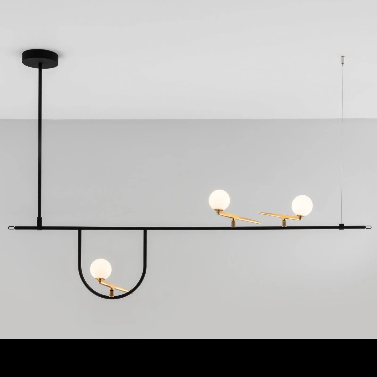 104cm Suspension Light Bird Design - Brass, Glass