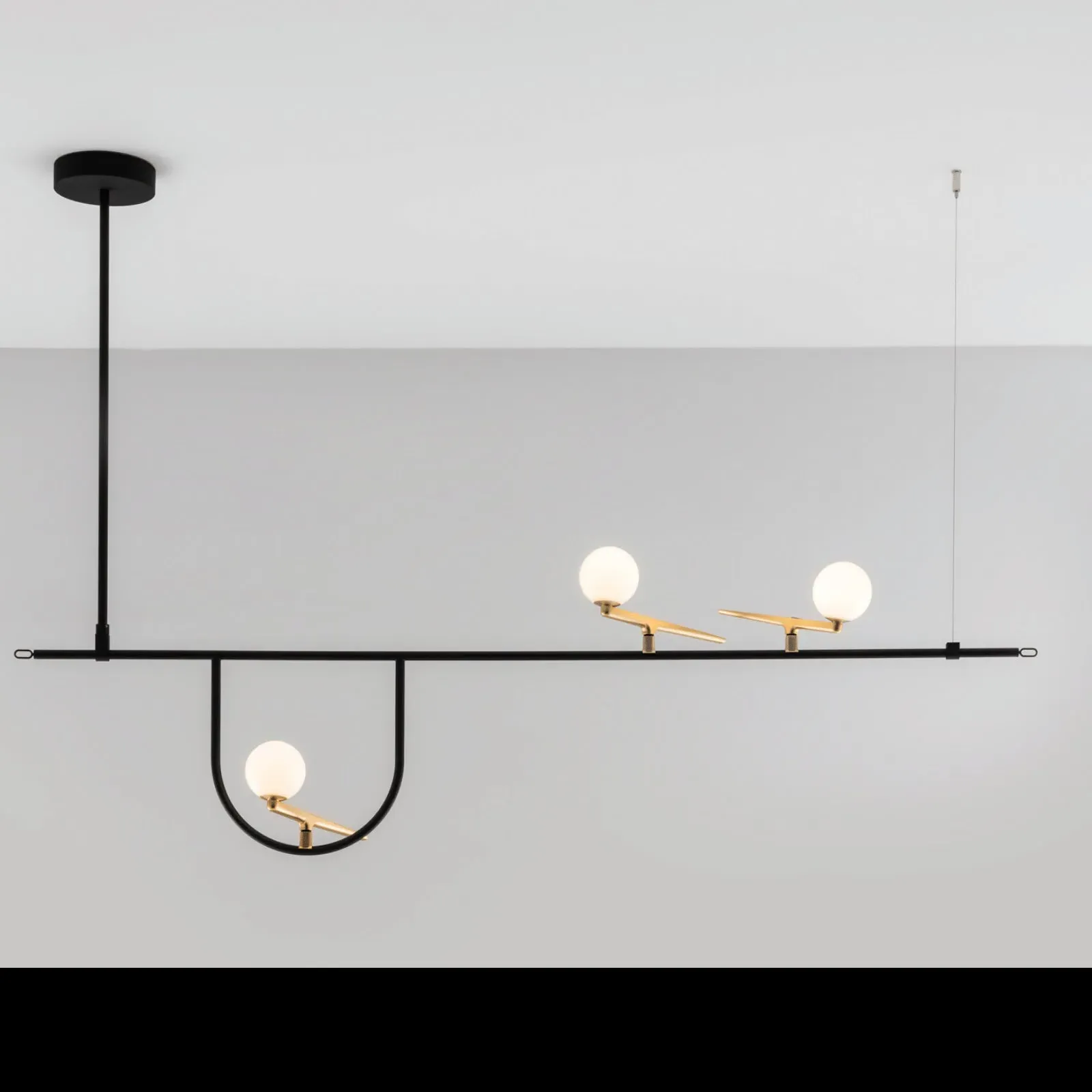 61.7cm Suspension Light Bird Design - Brass, Glass