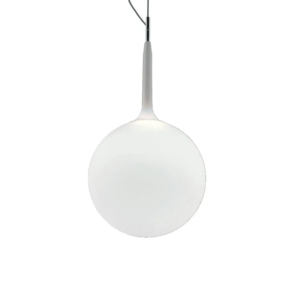 Medium Pendant Light - White, Blown Glass