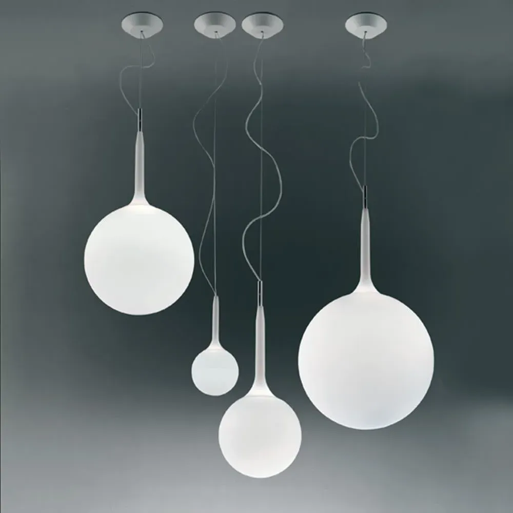 Mini Pendant Light - White, Blown Glass