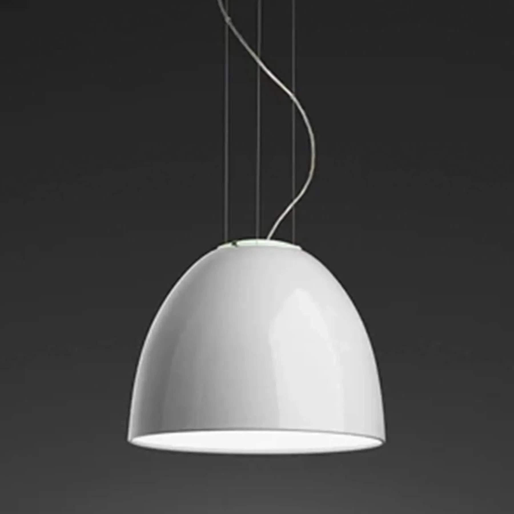Pendant Light with Domed Shade - Black, Aluminium