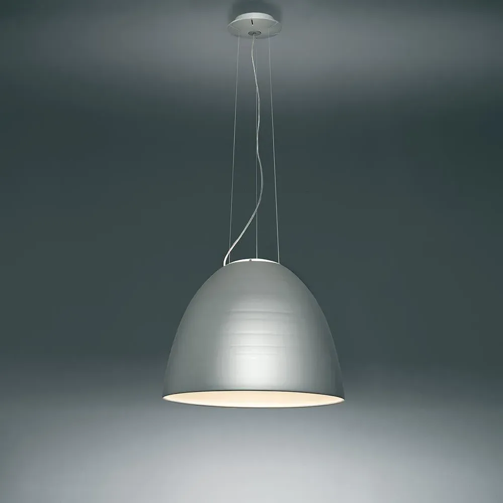 Pendant Light with Domed Shade - White, Aluminium