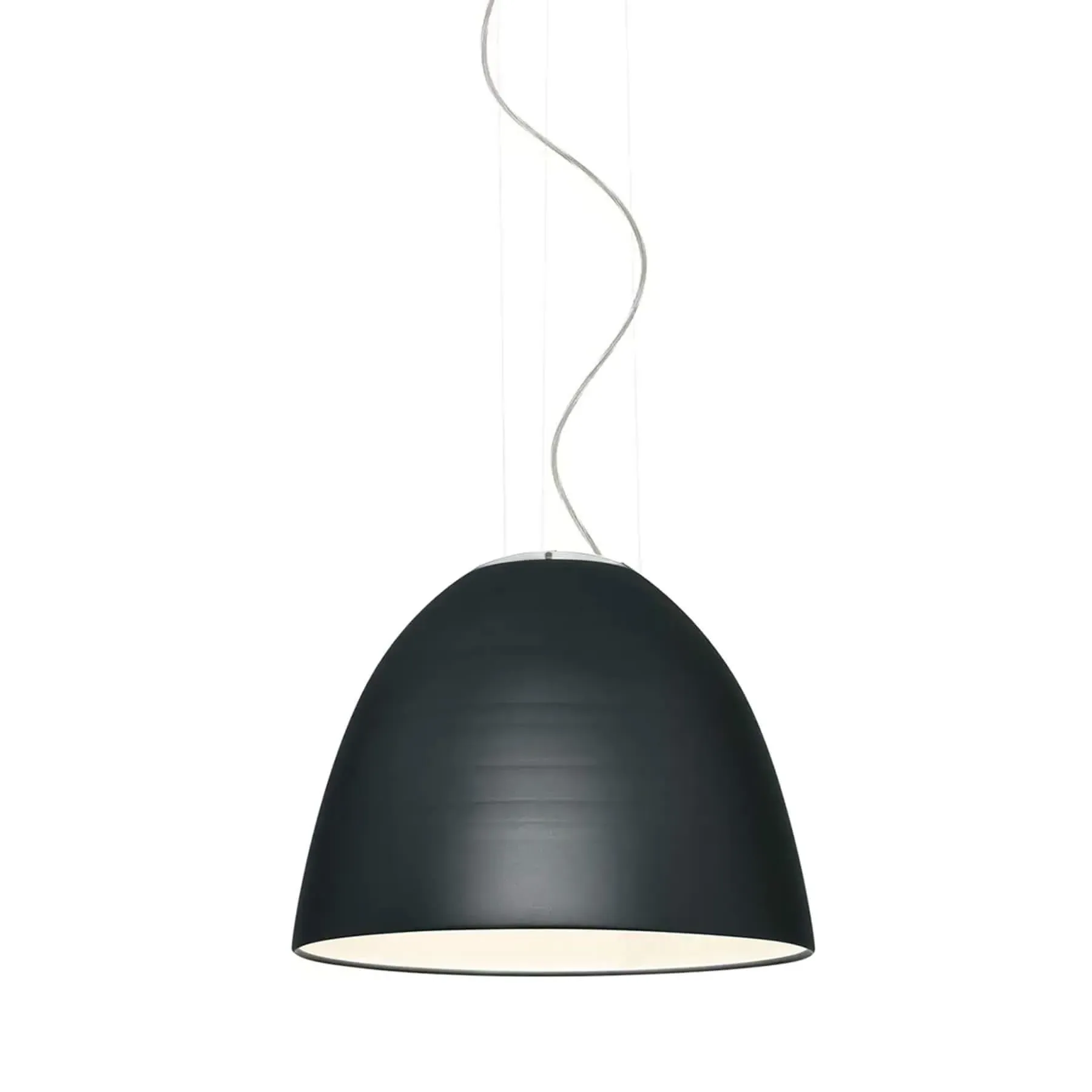 Pendant Light with Domed Shade - White, Aluminium