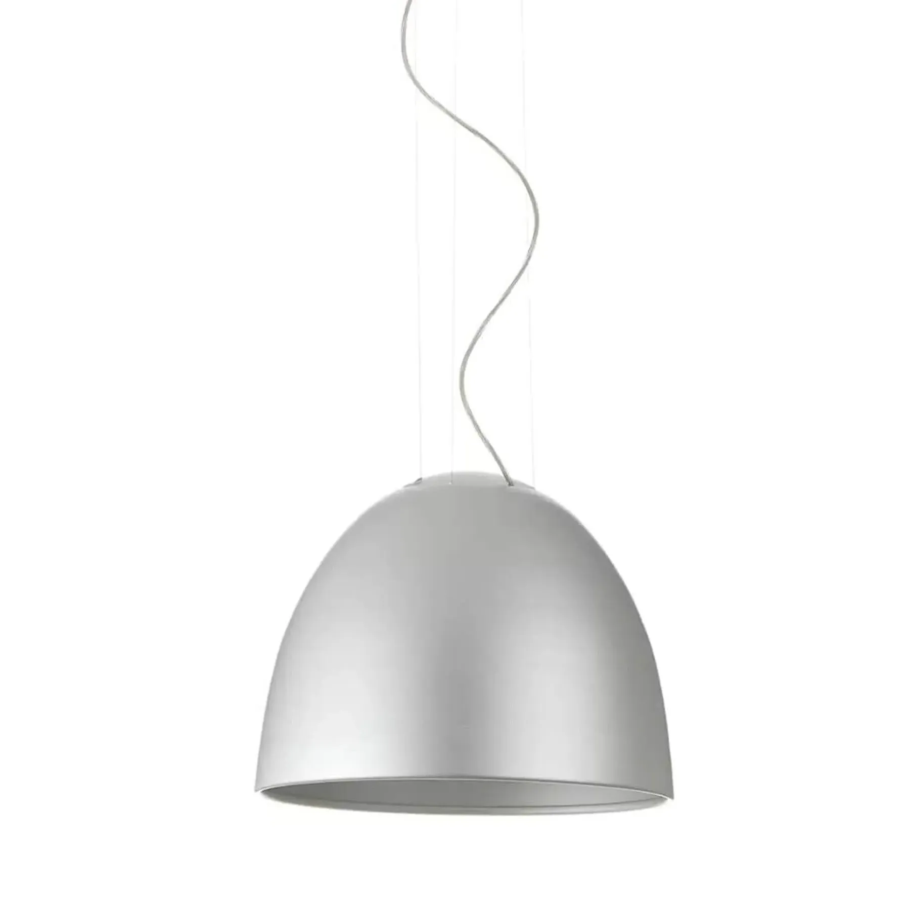 Pendant Light with Domed Shade - White, Aluminium