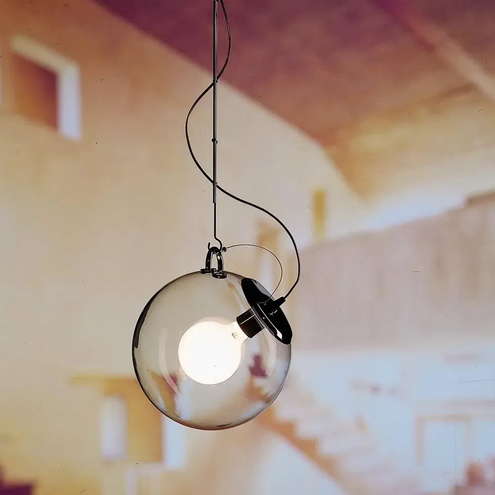 Single Pendant Light - Chrome, Blown Glass