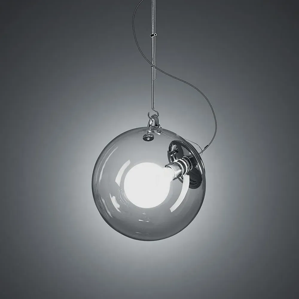 Single Pendant Light - Chrome, Blown Glass