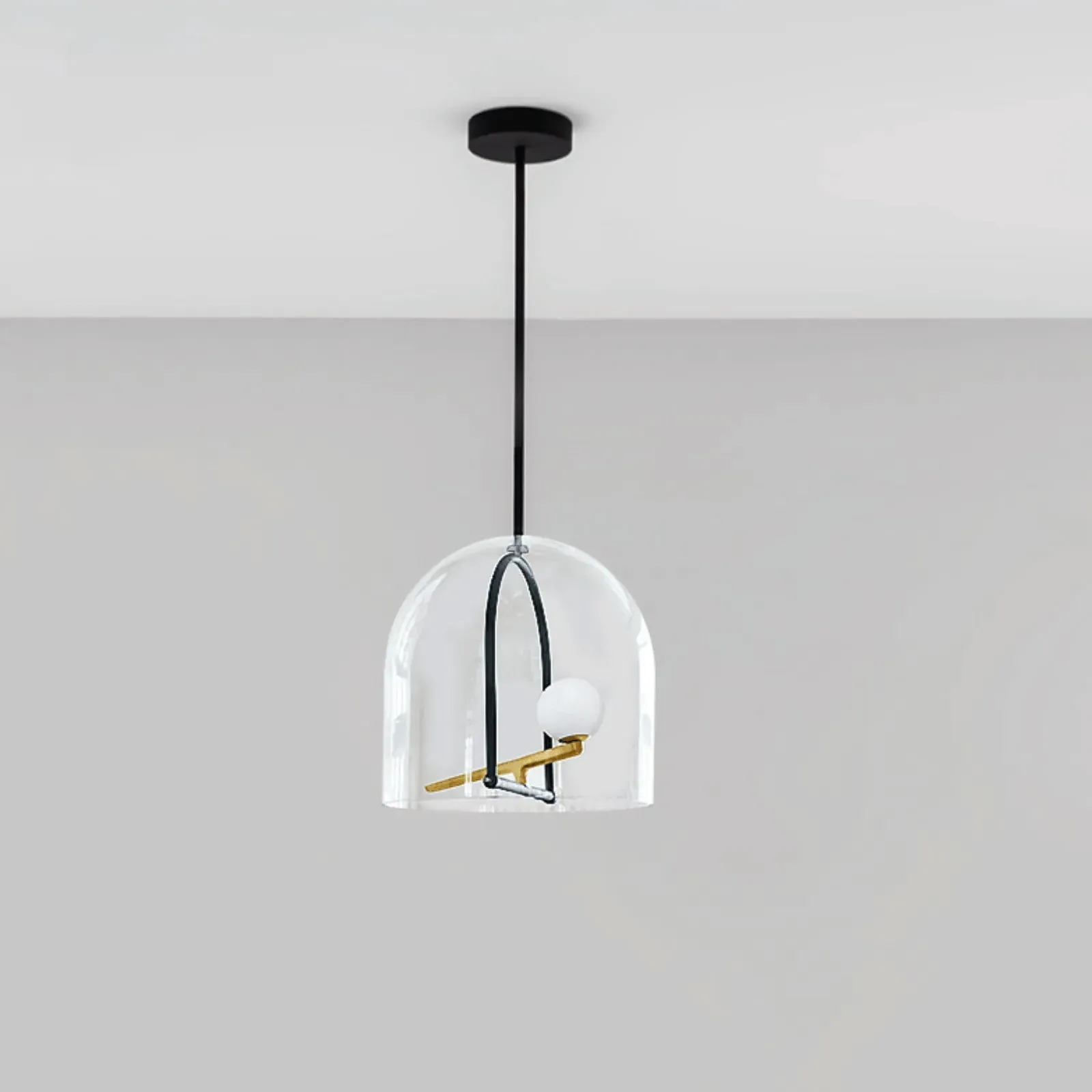 Suspension Pendant Light - Brass, Glass image