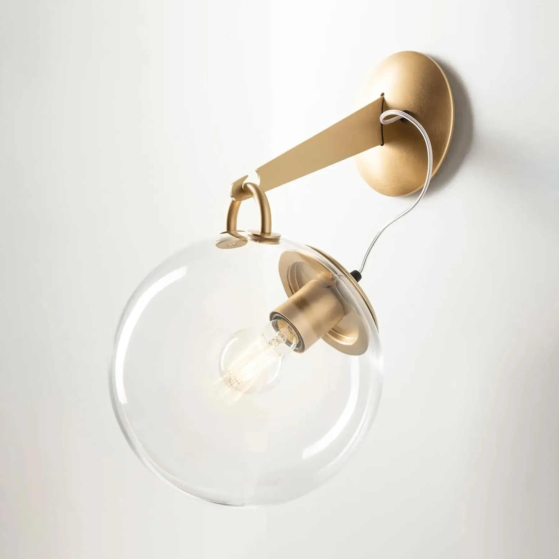 Wall Light with Glass Diffuser - Gold, Metal