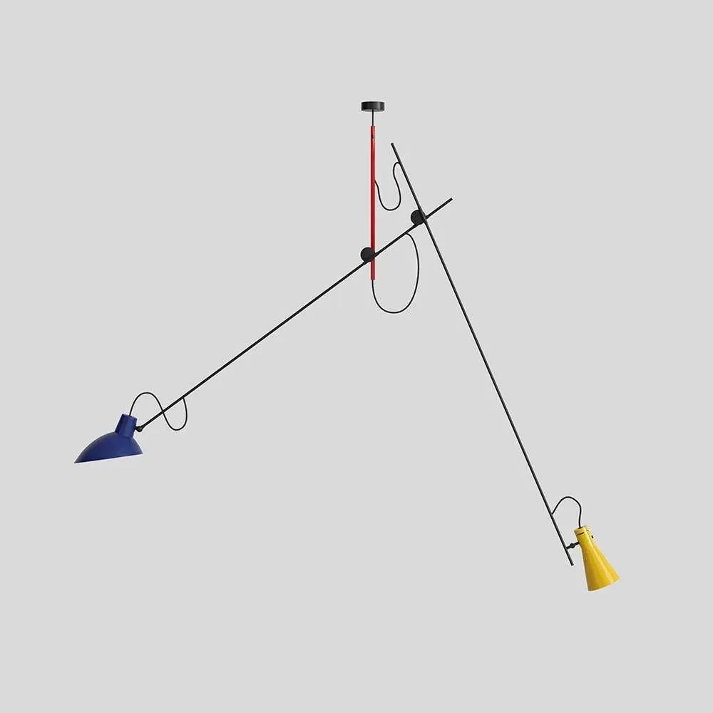 Dual Pendant Light - Blue, Aluminium