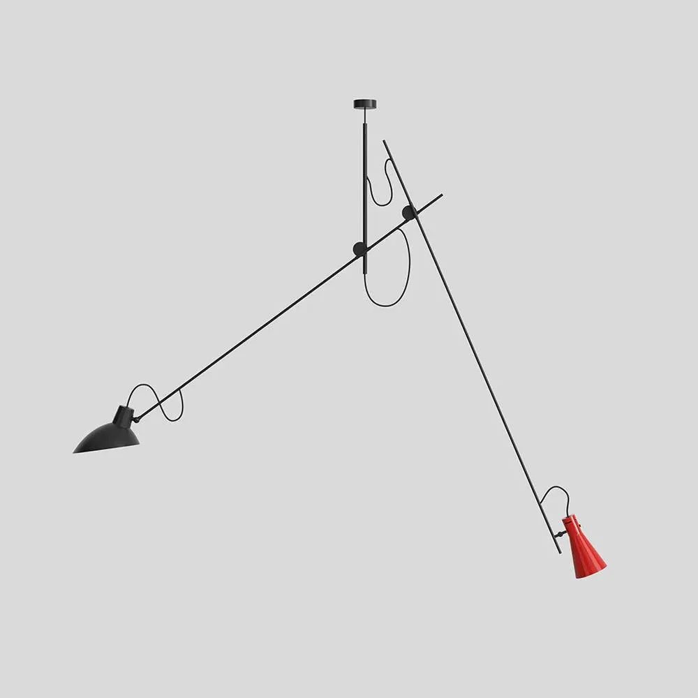 Dual-Stem Pendant Light - Black, Aluminium