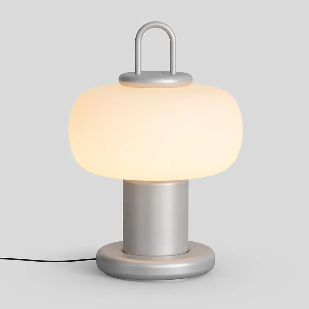 Portable Rechargeable Lamp - Black, Bamboo Base