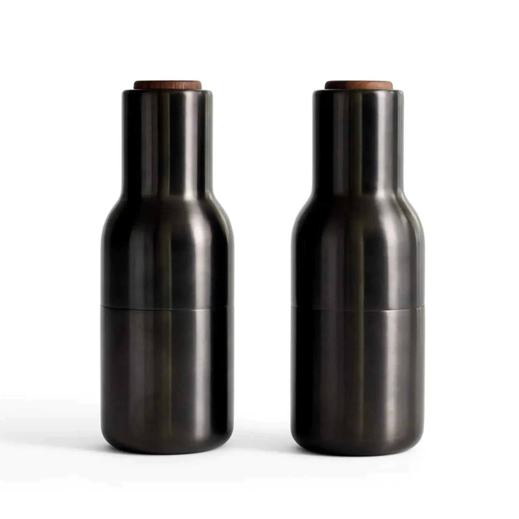 2-Piece Bottle Grinder Set - Brass, Walnut