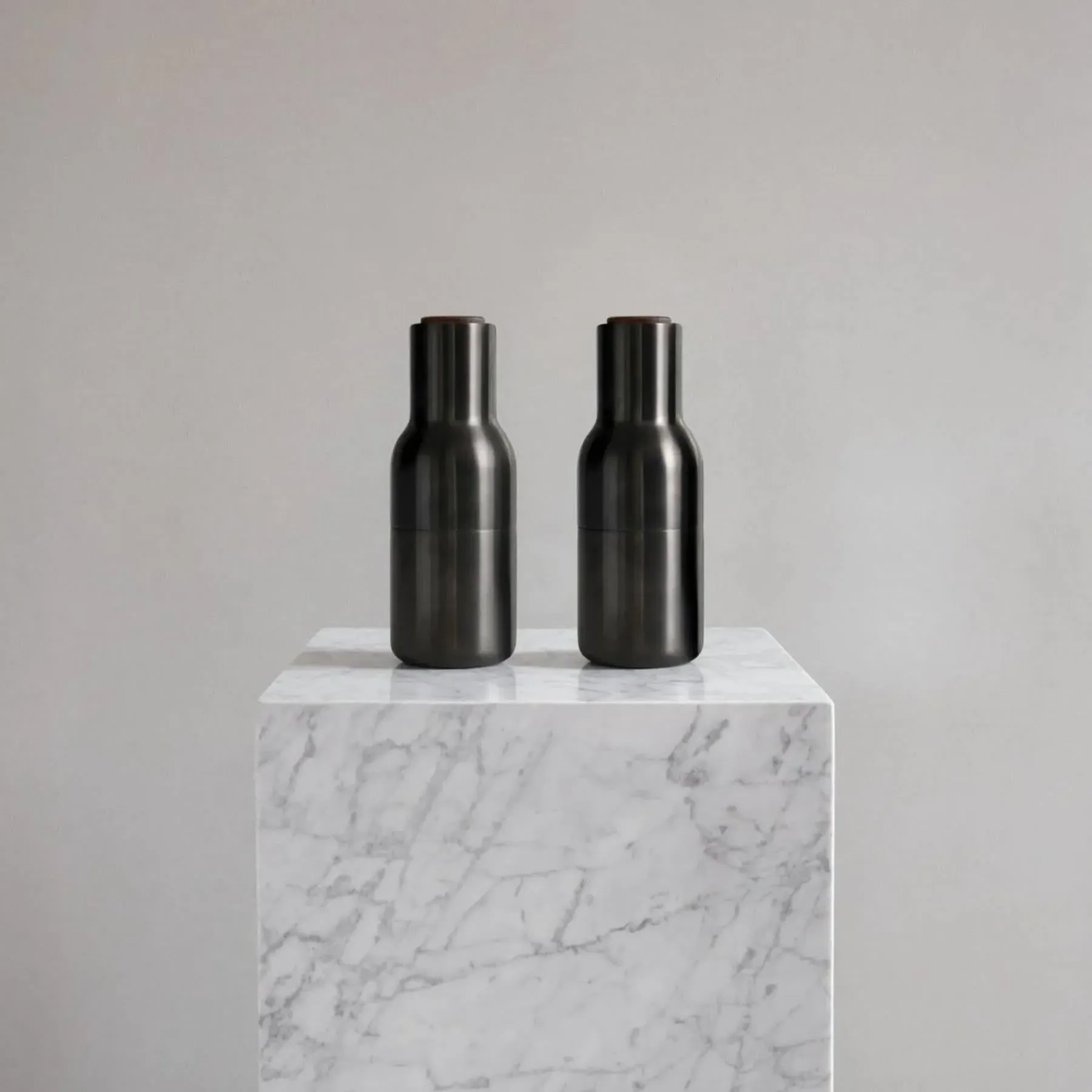 2-Piece Bottle Grinder Set - Brass, Walnut