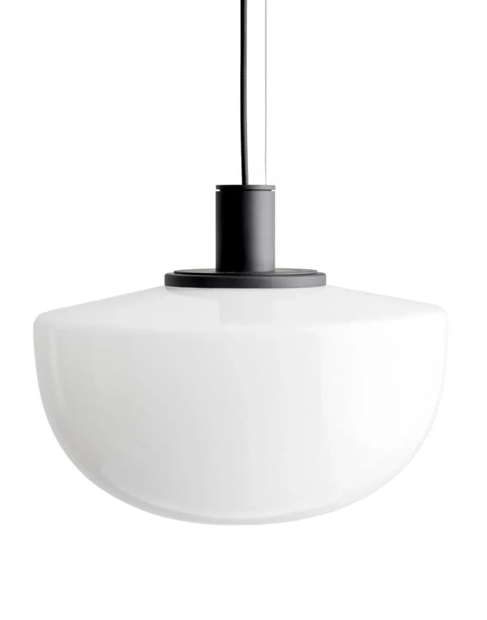 Bank Semicircular Pendant Light - Opal Glass