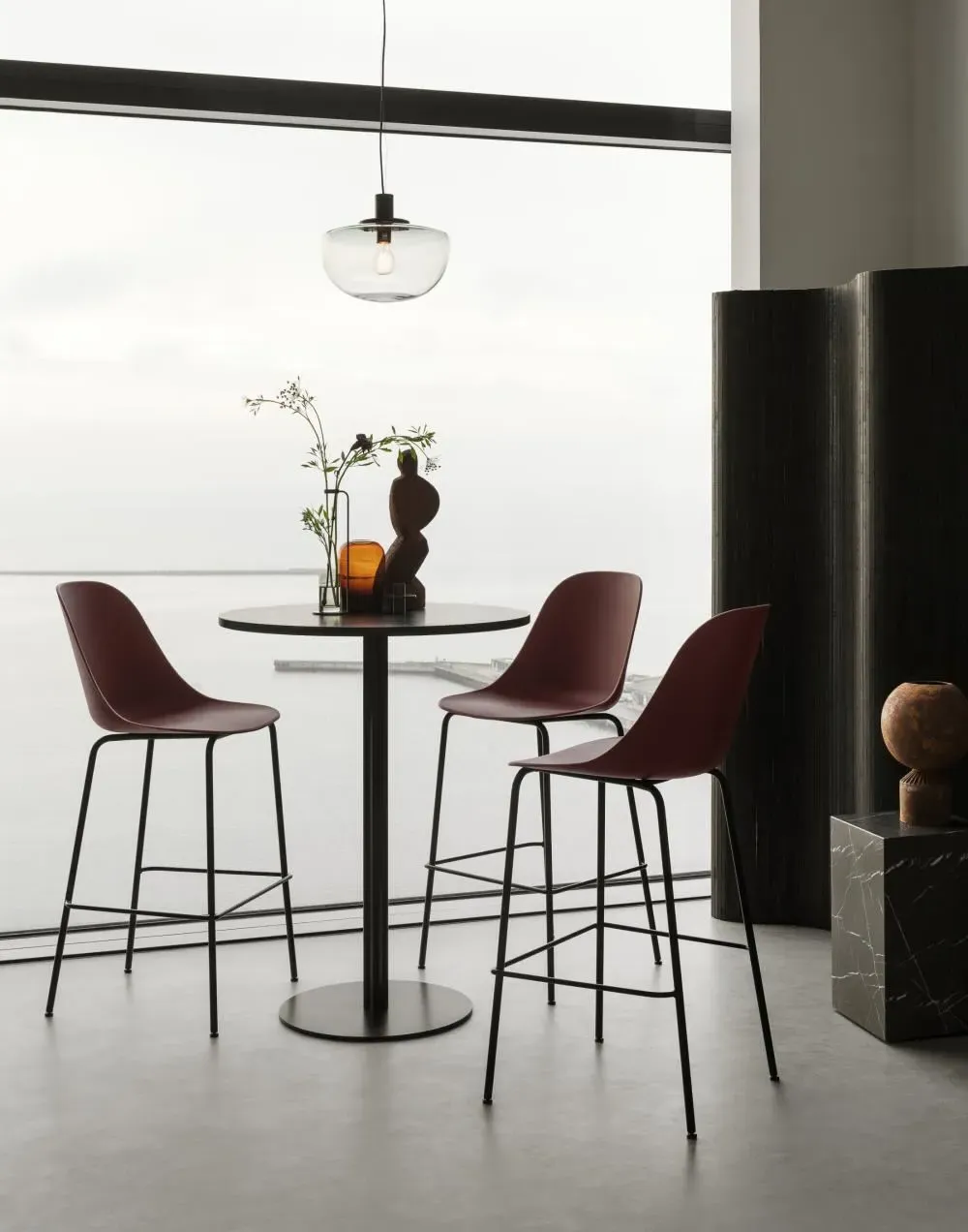 Bar Height Stool Un-upholstered - Khaki, Steel