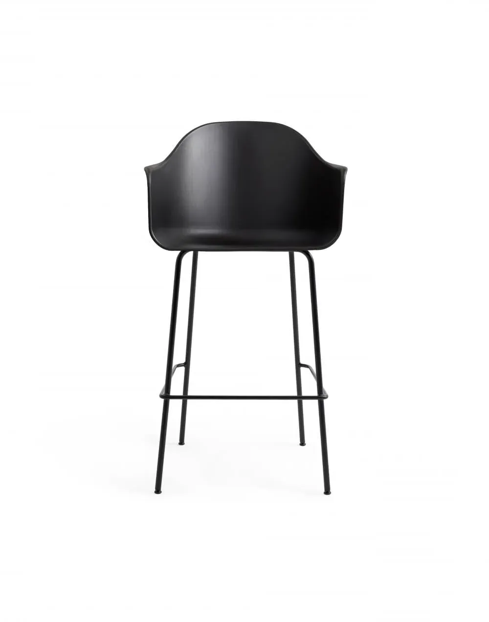 Bar Height Stool with Armrests - Black