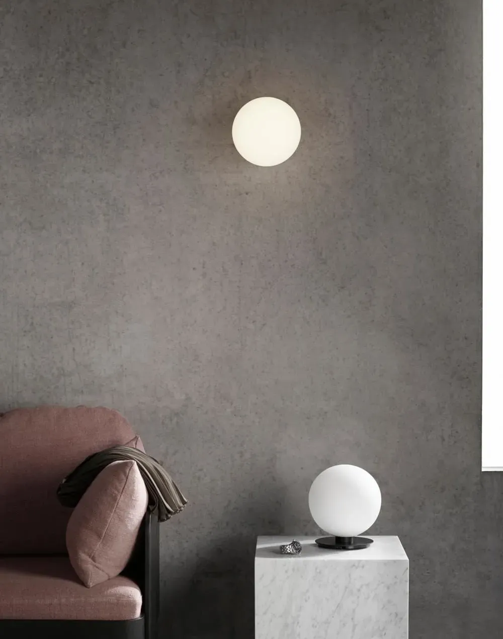 Ceiling/Wall Light with Opal Diffuser - Brass