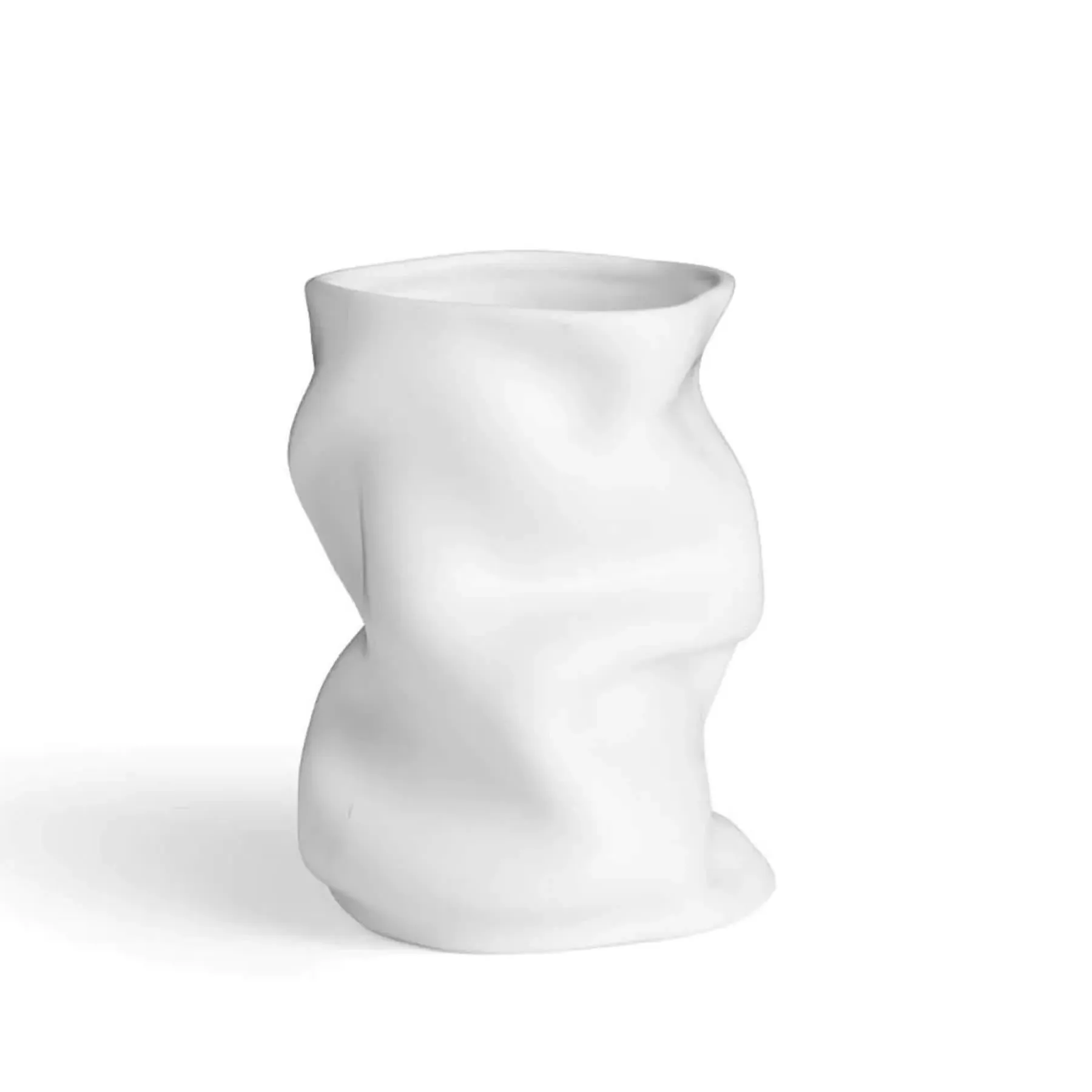 Collapse Vase with Fabric-Inspired Folds - Black