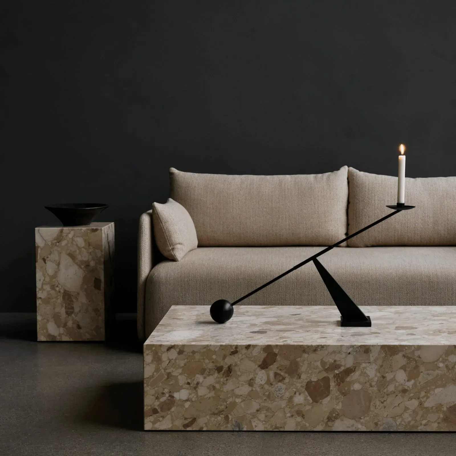 Geometric Candle Holder - Polished Brass