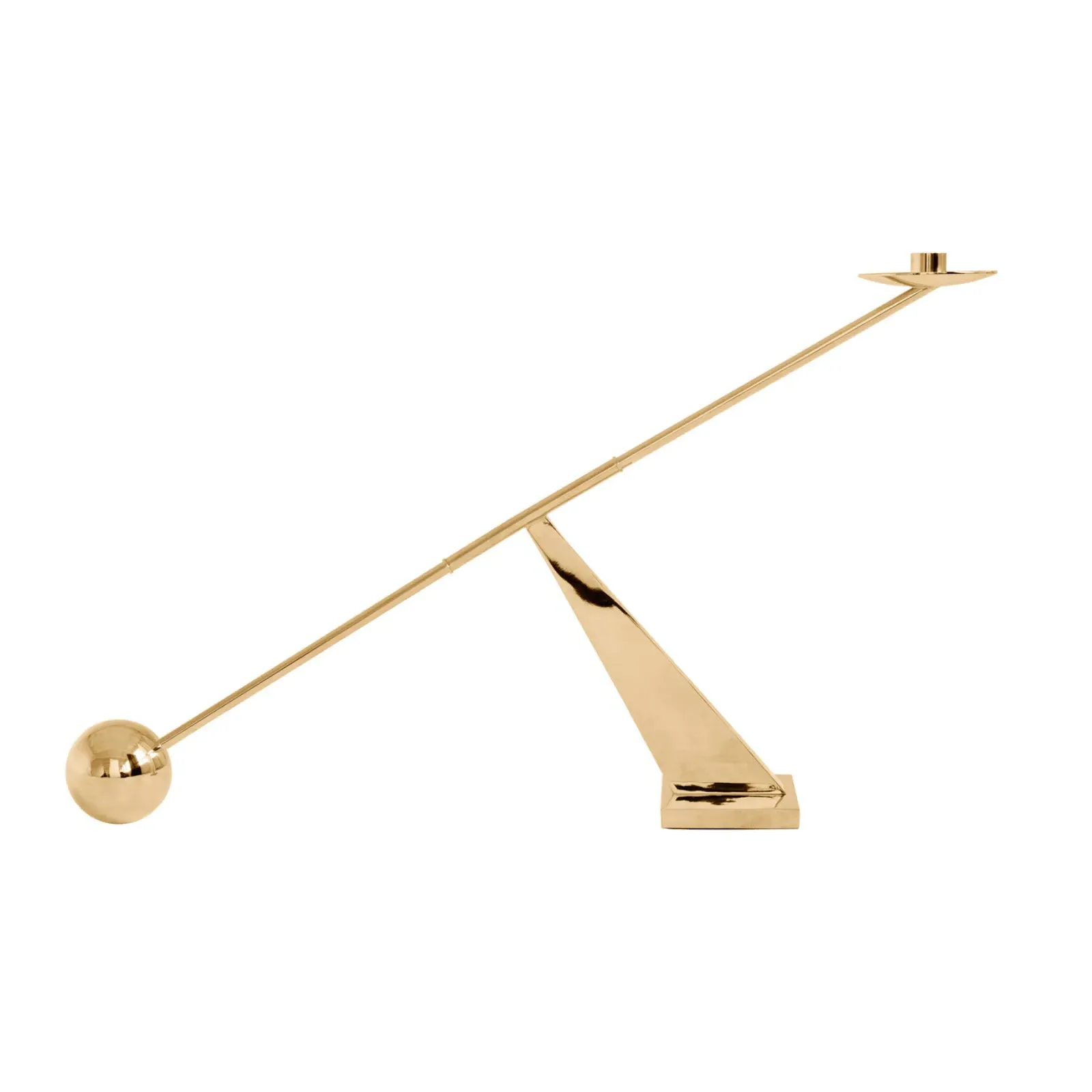 Geometric Candle Holder - Polished Brass