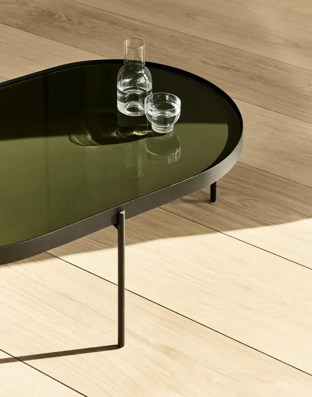 Large Coffee Table - Dark Green, Glass