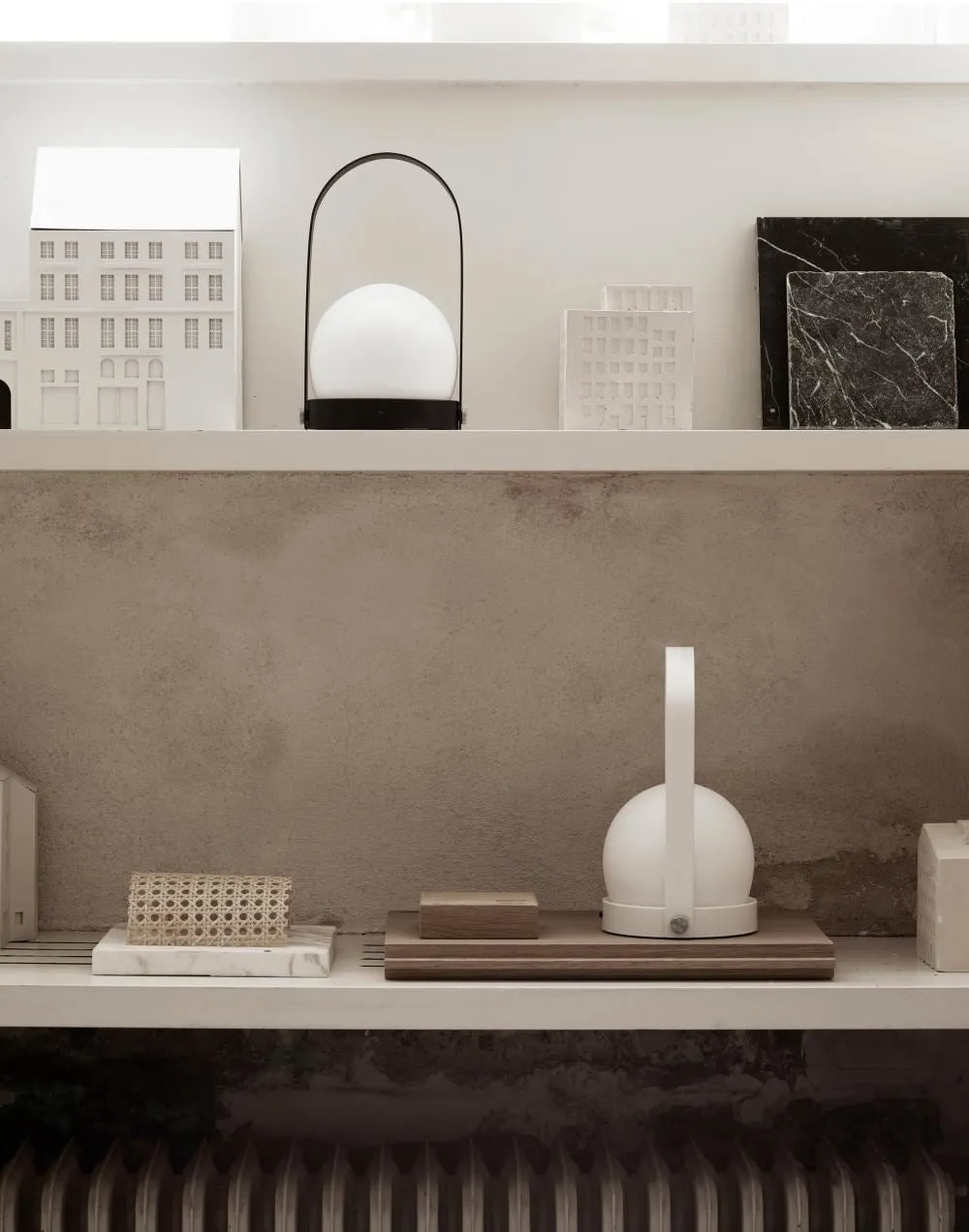 Portable LED Table Lamp with Handle - Brass