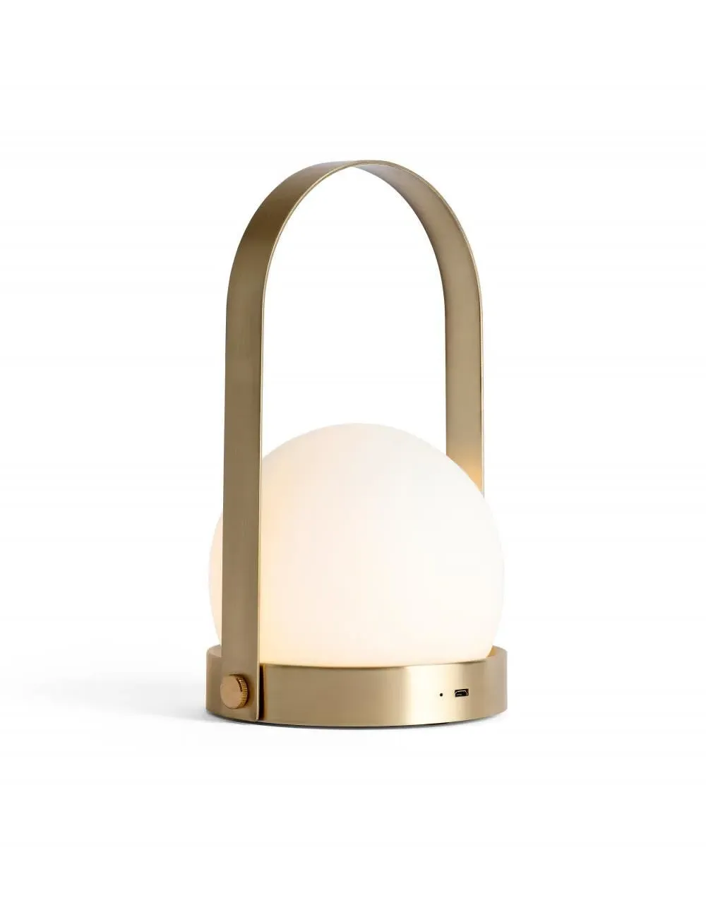 Portable LED Table Lamp with Handle - Brass