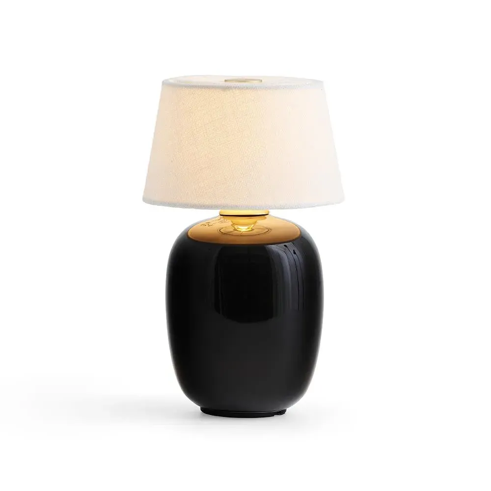 Portable Rechargeable Lamp - Black, Linen