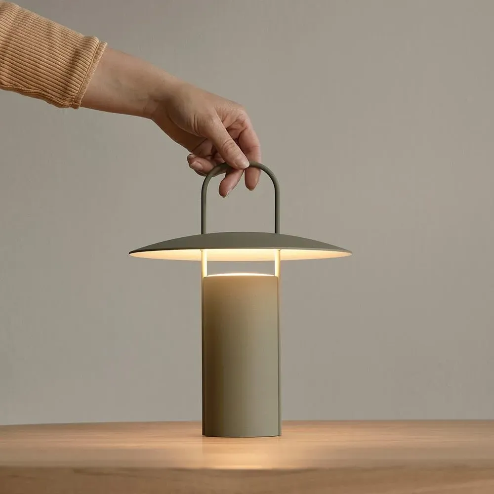 Portable Rechargeable Lamp - Dusty Green, Metal