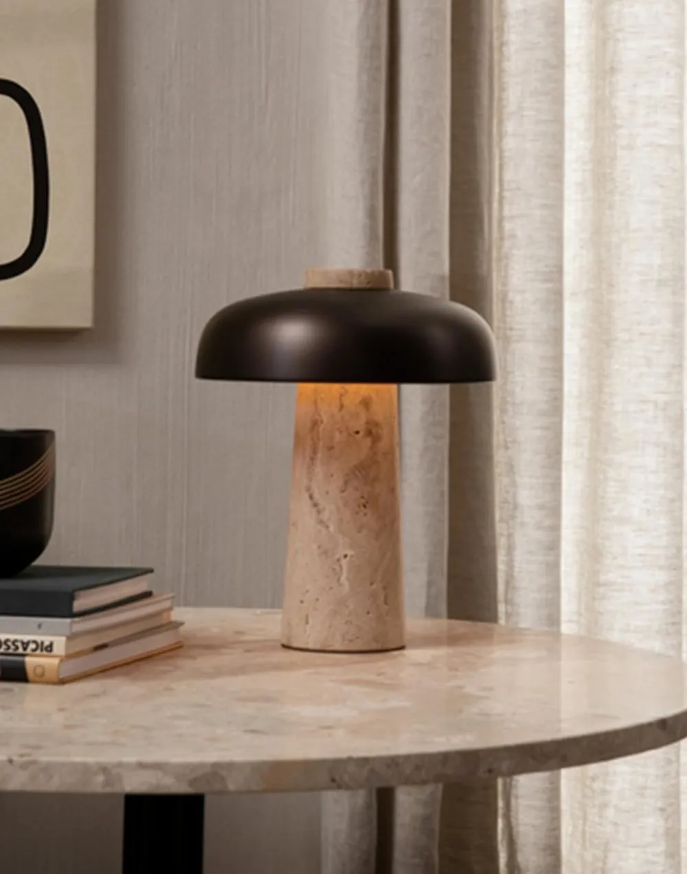 Reverse Table Lamp with Dimmer - Mushroom Shape