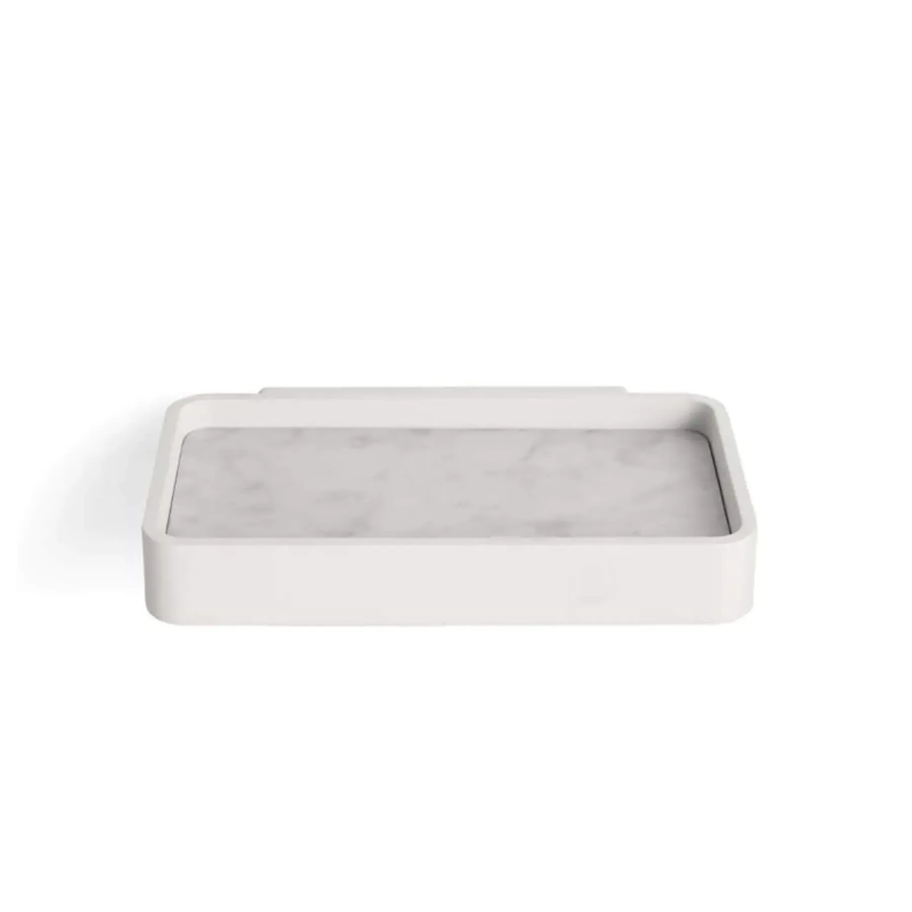 Shower Tray with Marble Insert - White, Aluminium