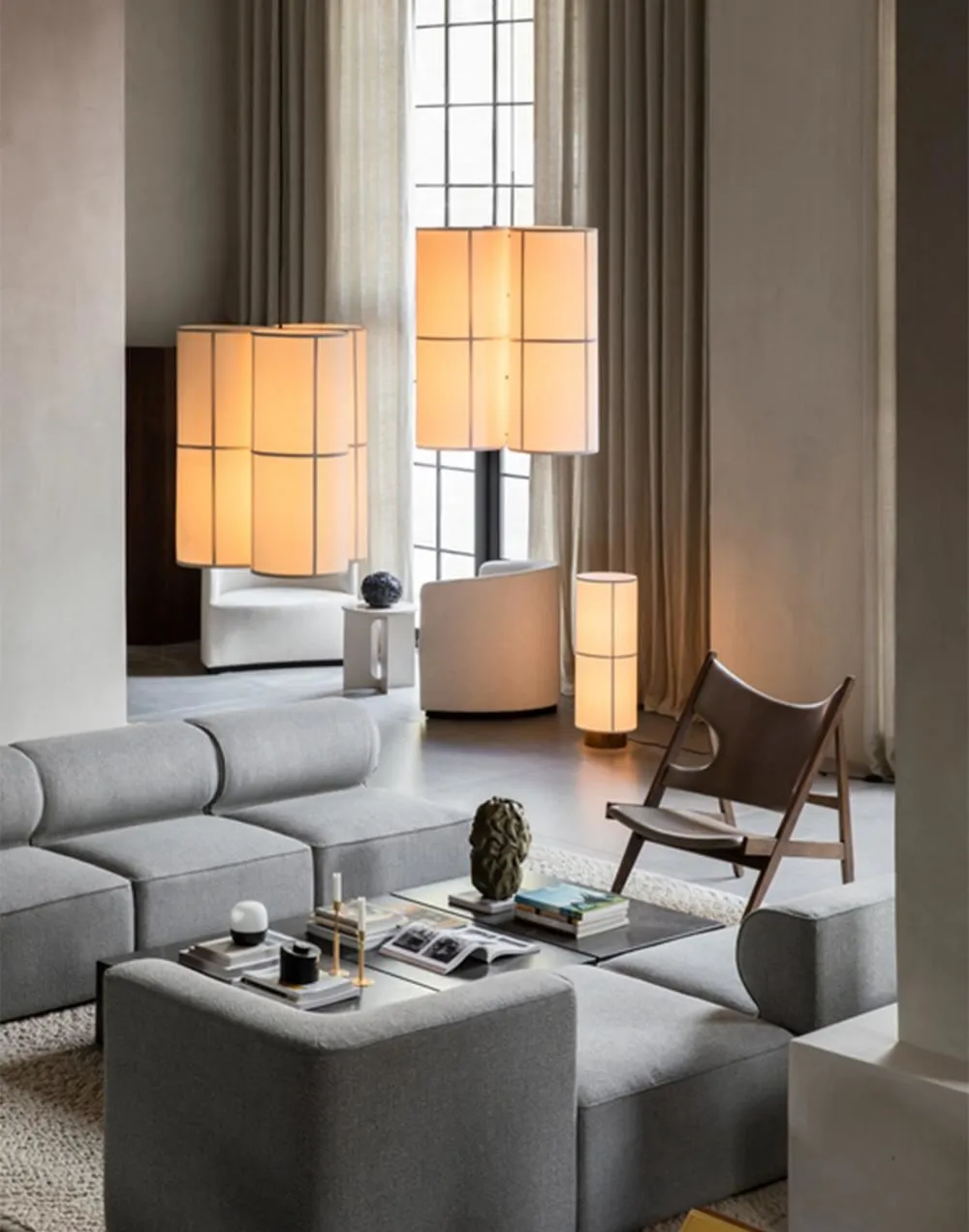 Small Cluster Pendant Light - Raw, Fabric