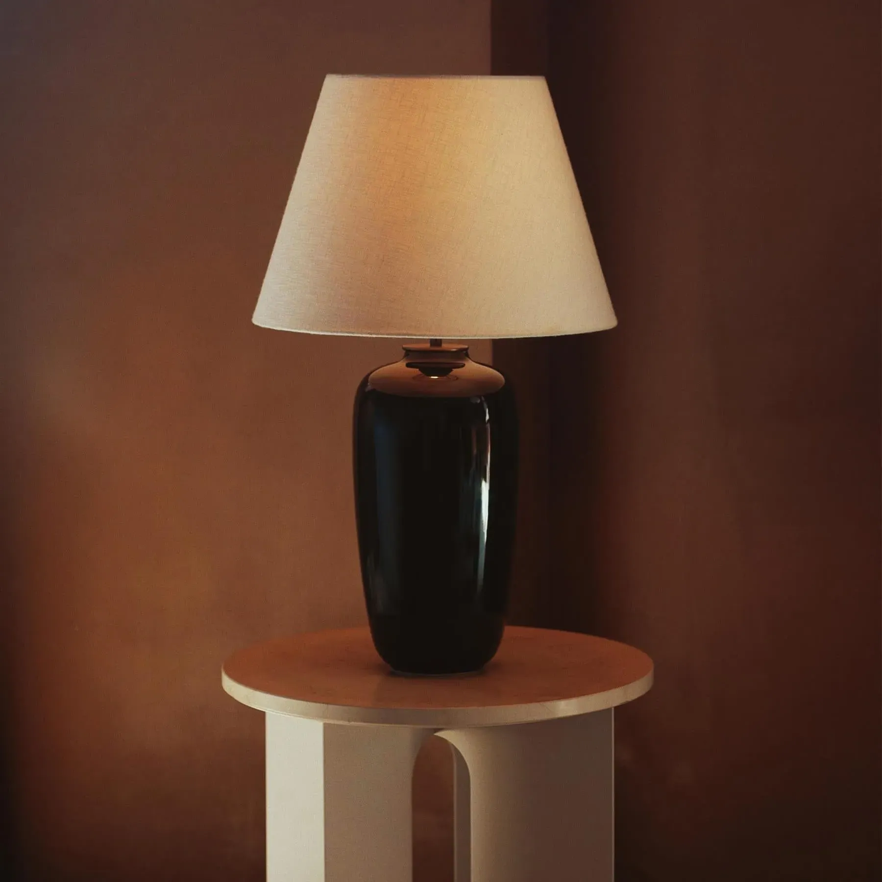 Table Lamp with Touch Dimmer - Black, Stoneware