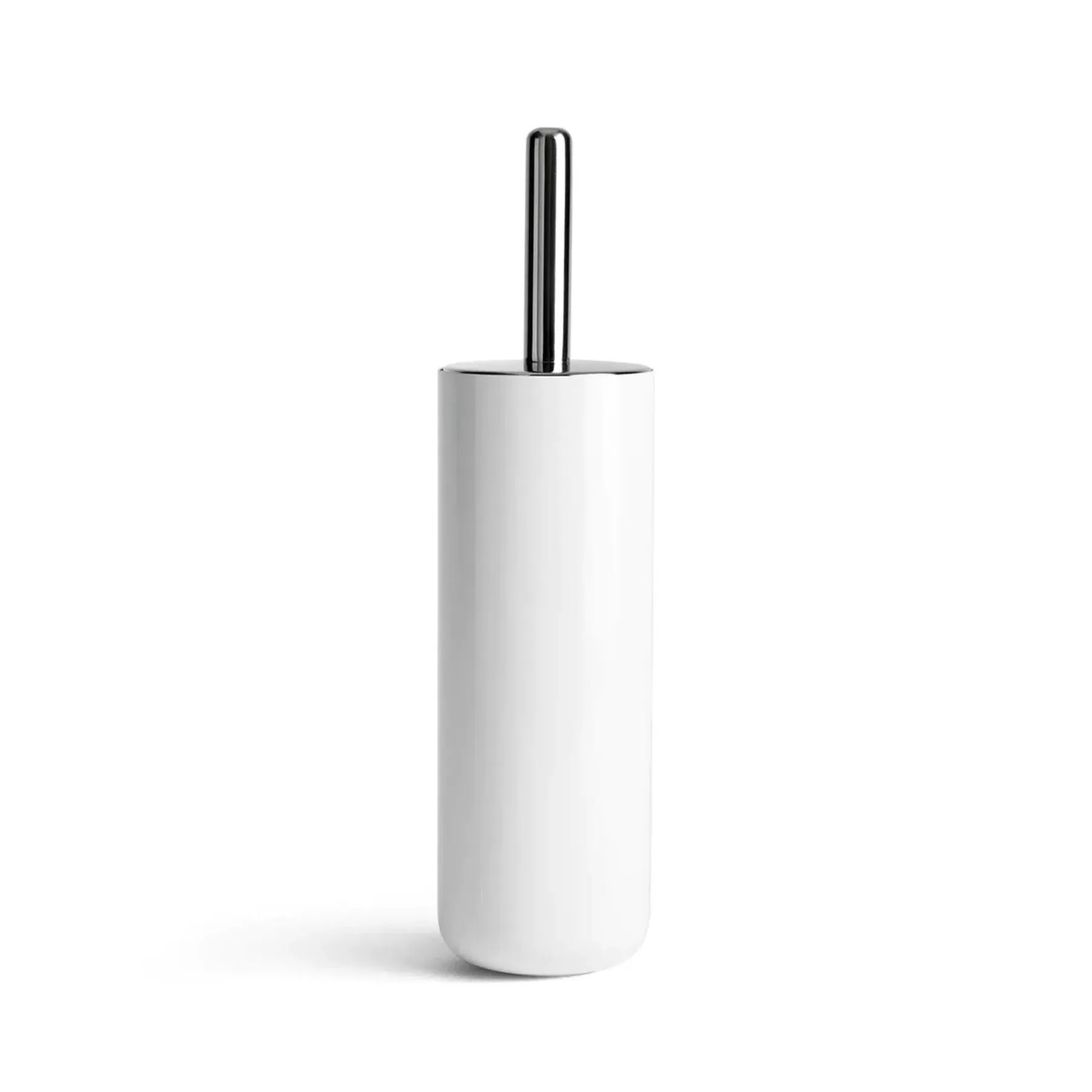 Toilet Brush with Stand - White, Steel image