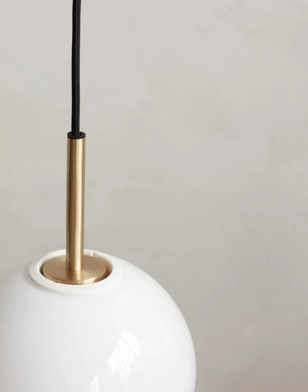 TR Pendant Light with Opal Shade - Brass, Glass