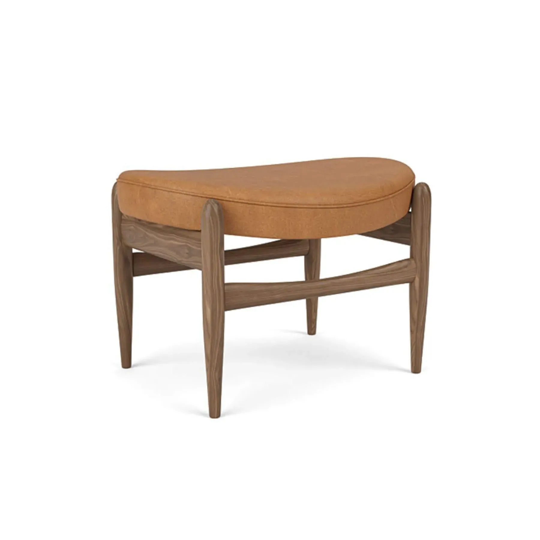 Upholstered Ottoman - Cognac, Oak