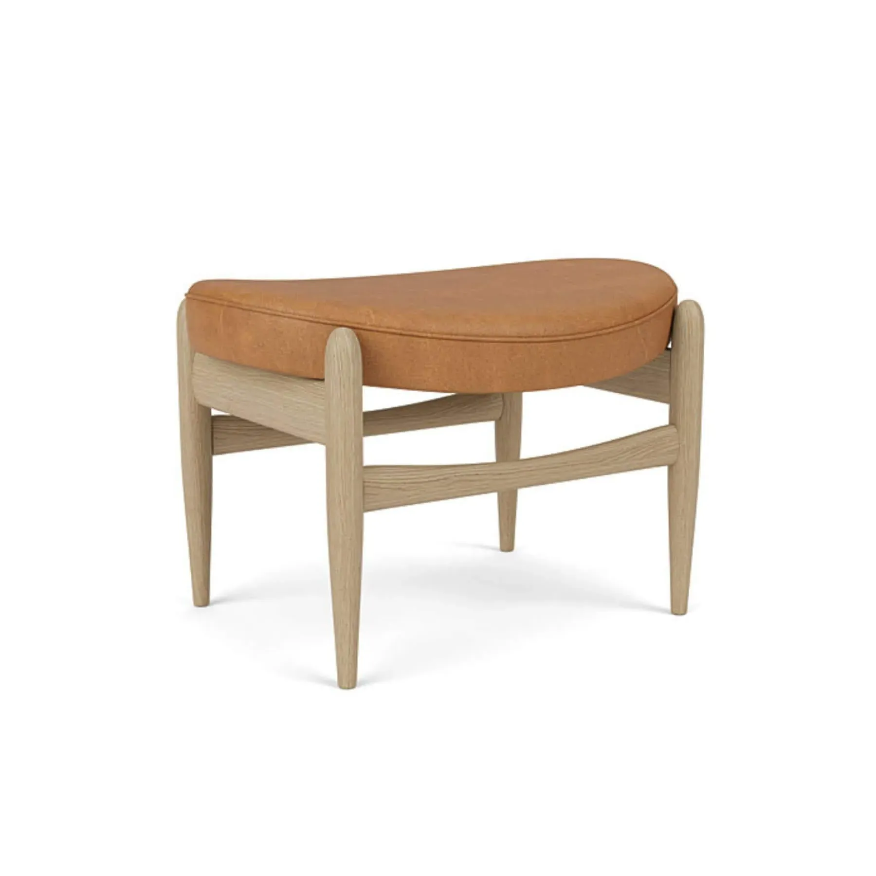 Upholstered Ottoman - Cognac, Oak image