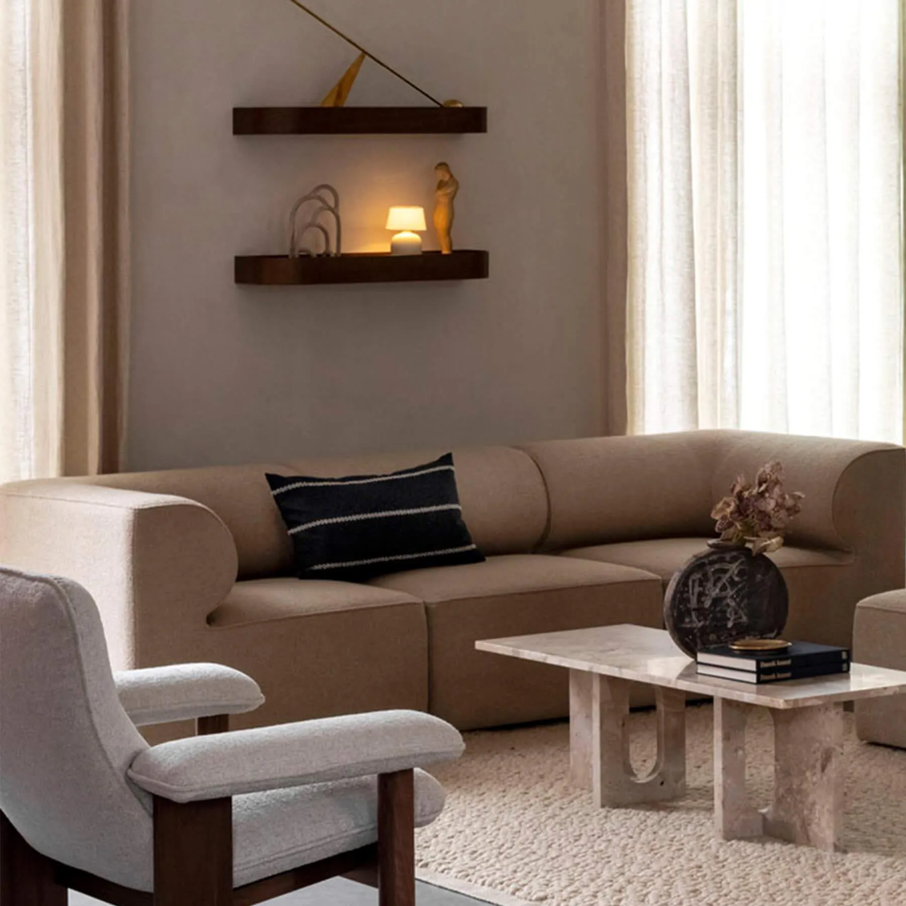 Wall-Mounted Shelf with Reversible Design - Oak